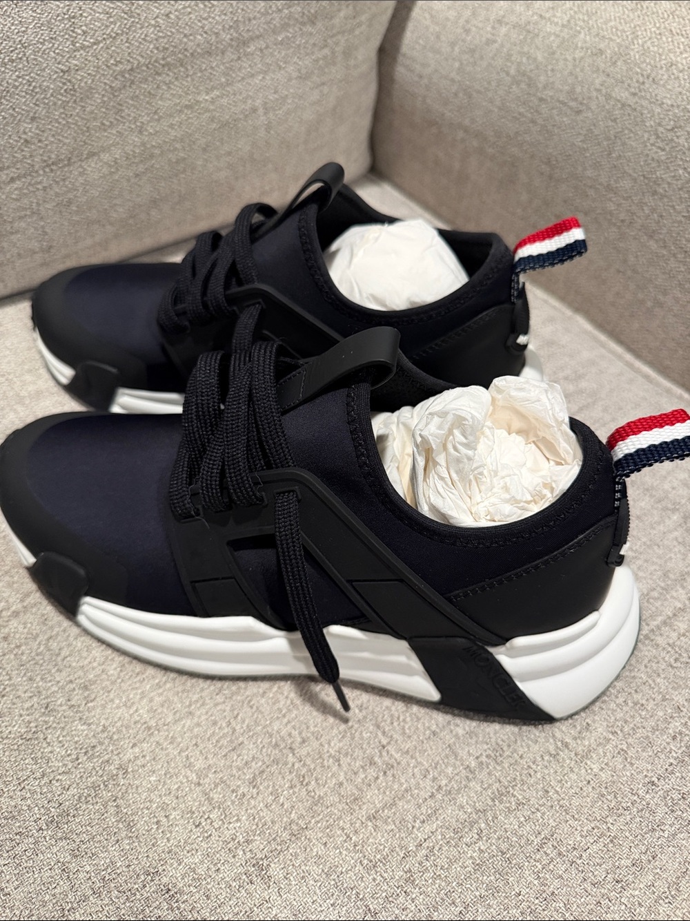 NIB- Authentic Moncler Sneakers Authenticity Card, Dust Bags- Lunarove Size 8.5 - Picture 2 of 11